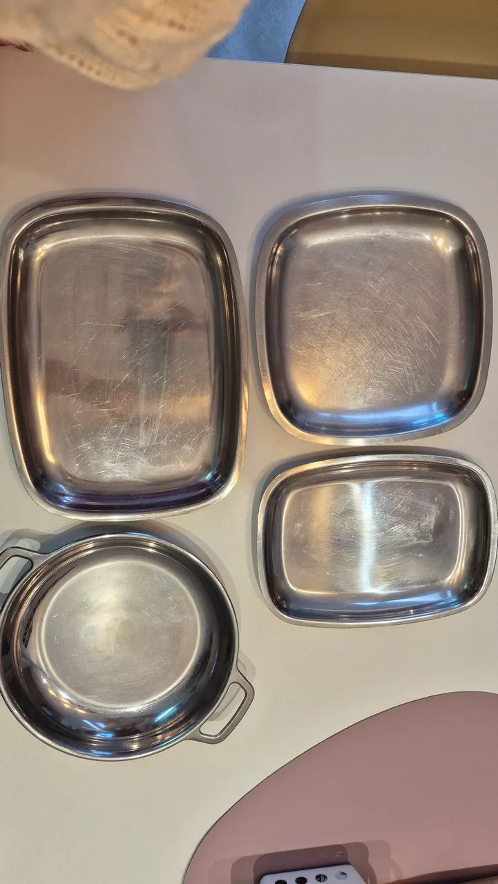 Conjunto travessas/baixelas inox