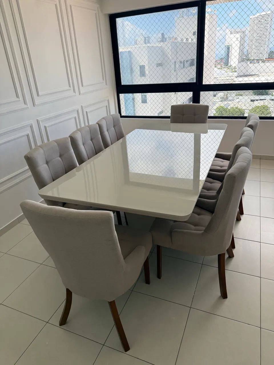Mesa de jantar de 8 cadeiras seminova  - Foto 3