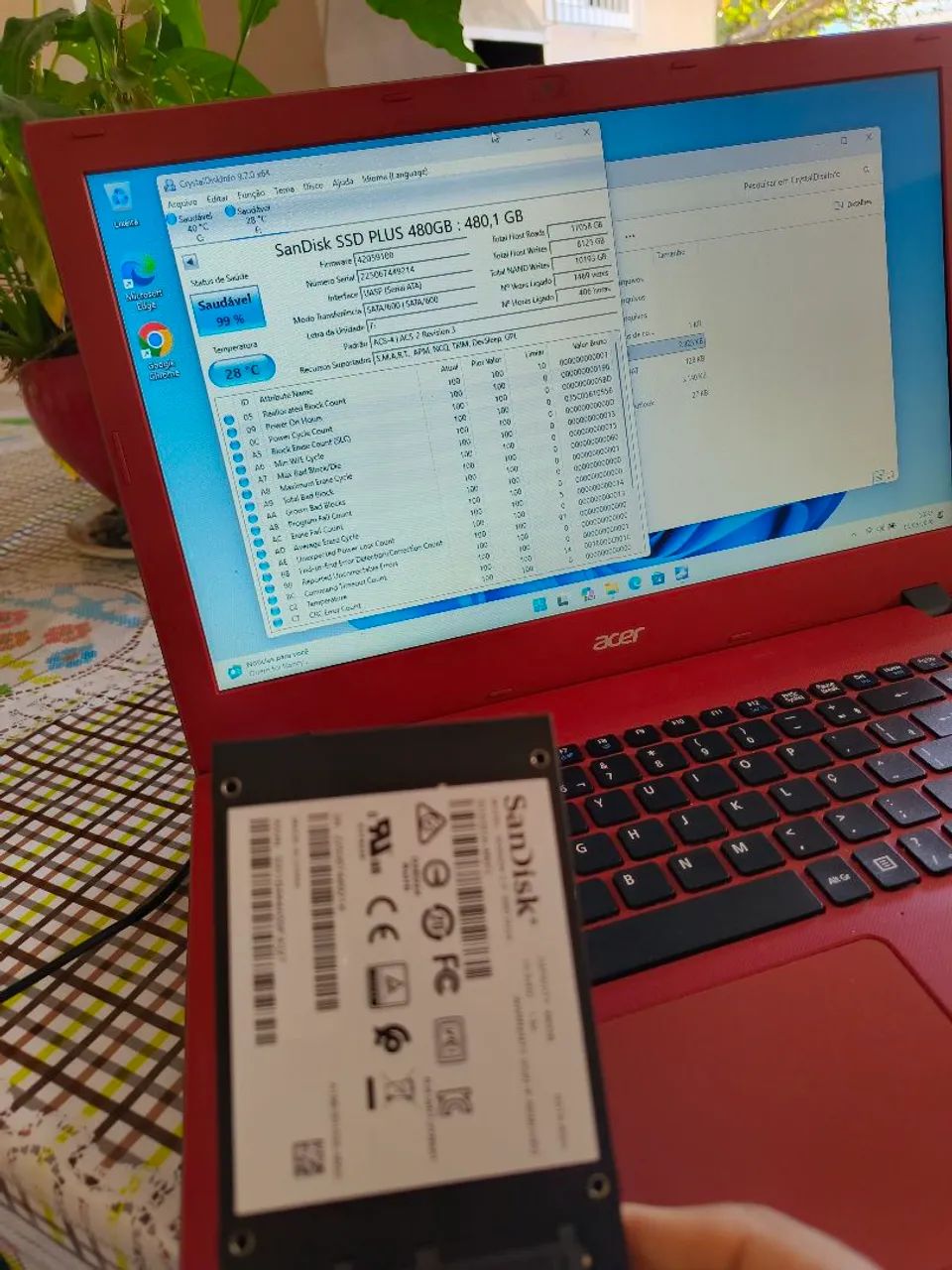 Ssd SanDisk de 480gb funcionando perfeitamente com windows 1 instalado. - Foto 5