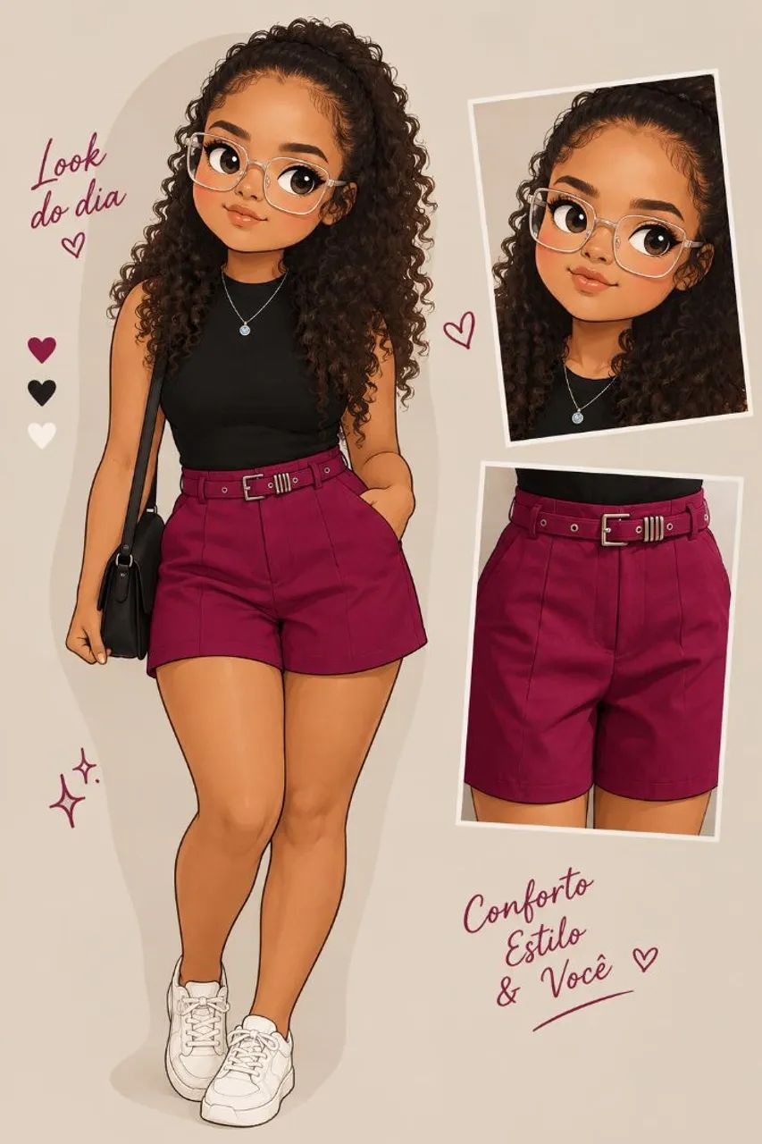 Short social com cinto
