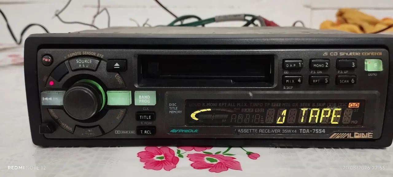 Radio Automotivo Alpine TDA-7554 Ligando C/ Baixo P/ Reparo/Peças