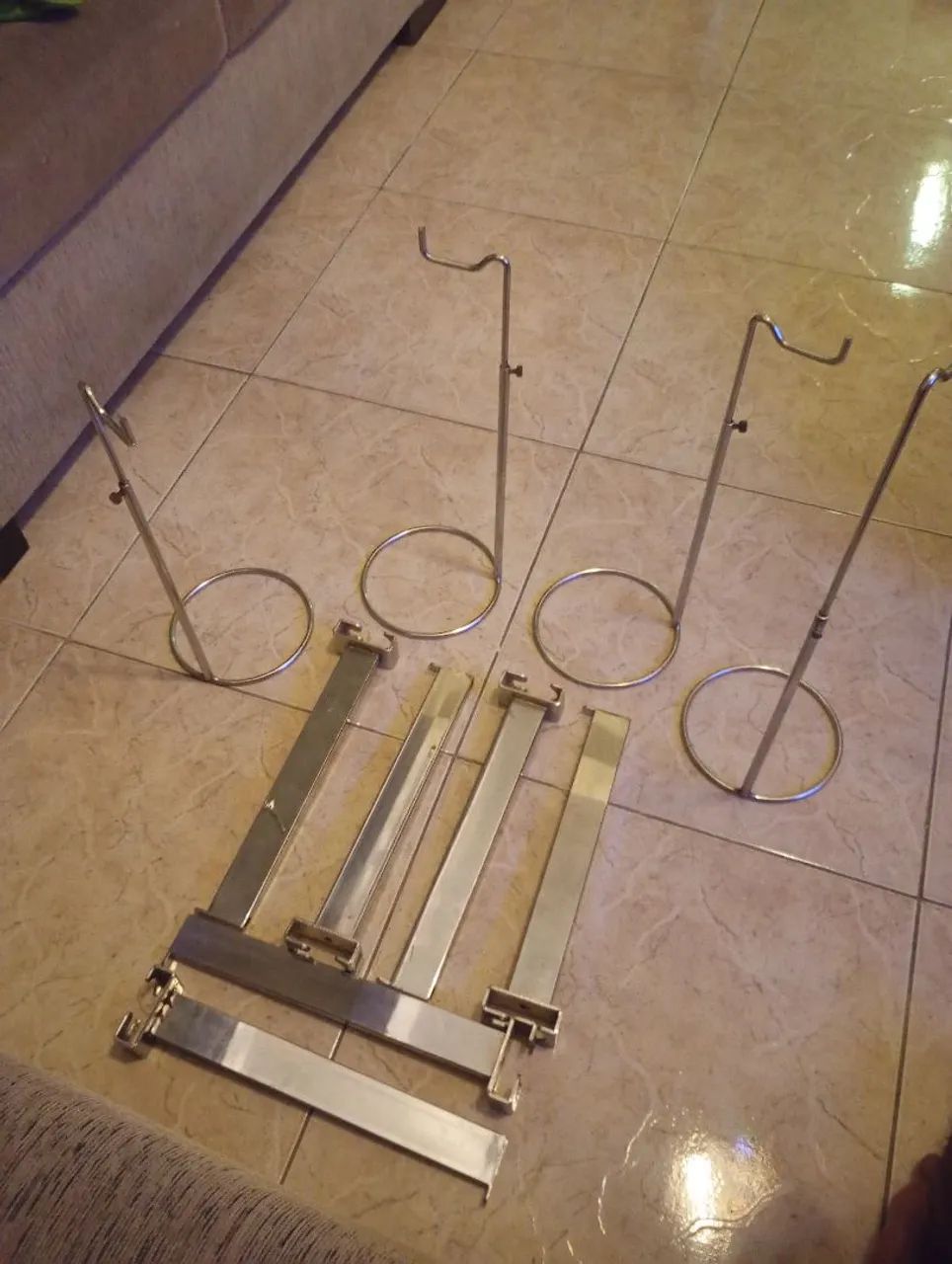 4 SUPORTES DE BOLSAS E 6 DE CREMALHEIRA INOX - Foto 2