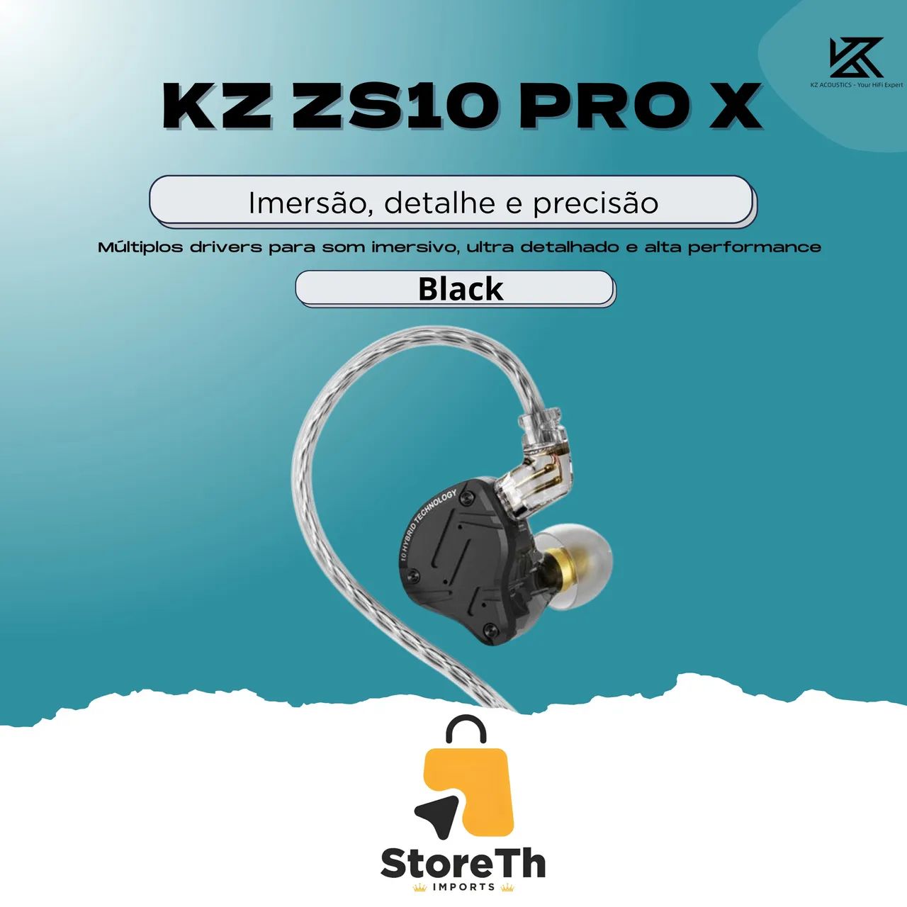 Zs10 Pro X Fone Sem Microfone Lacrado