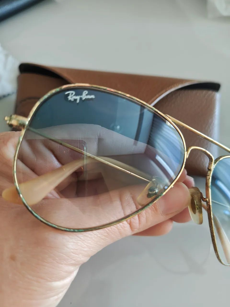Óculos Ray-Ban aviator azul - Foto 2