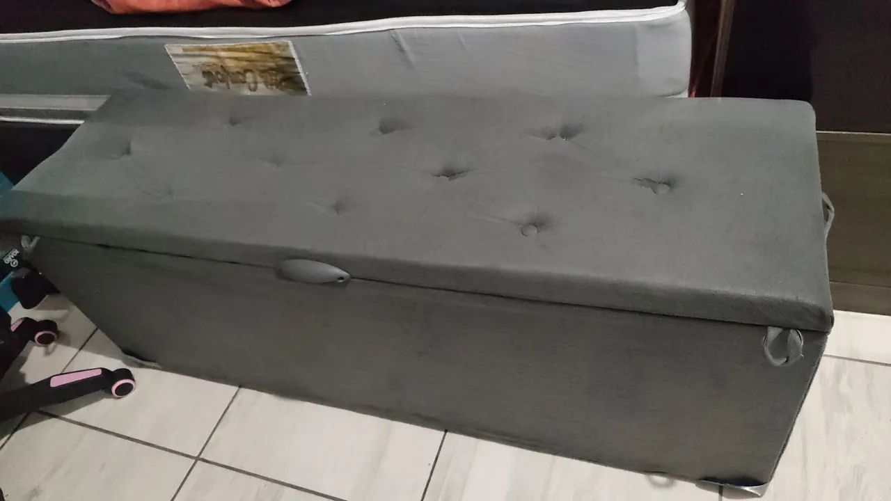 Cama box casal com cabeceira e baú  - Foto 4