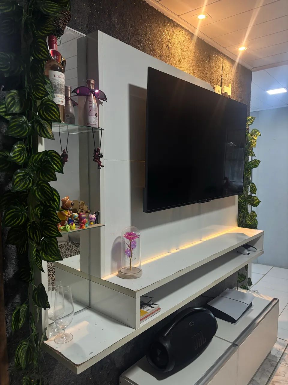 Painel branco com Vidro 