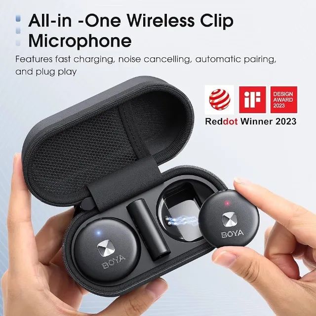 Microfone de lapela sem fio Omic BOYA para iPhone - Foto 3