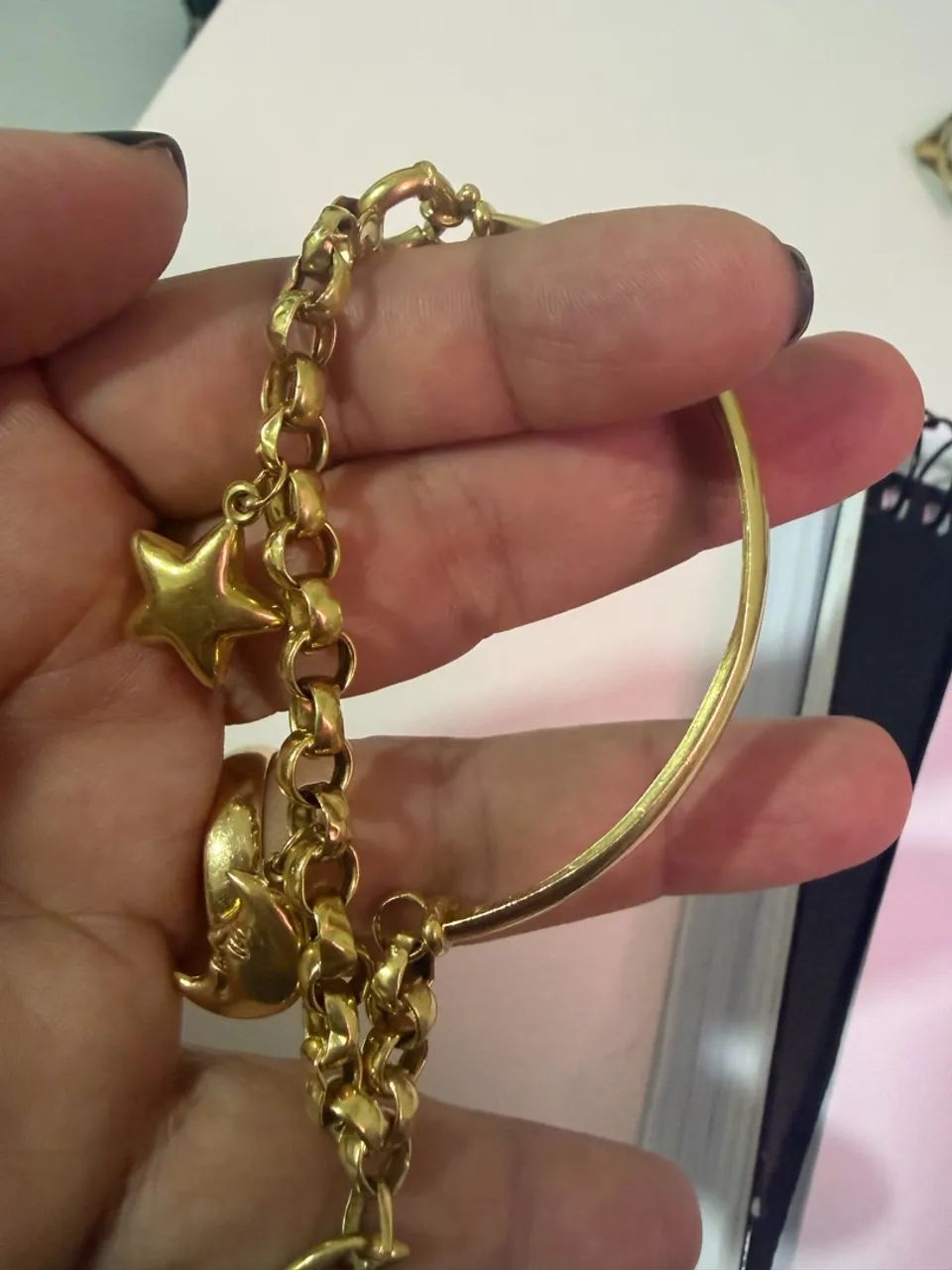 Bracelete com berloques de ouro 18k - Foto 3