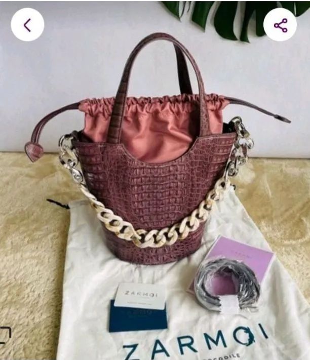 Bolsa zarmoi original com couro de crocodilo comprada no Japão com nf 