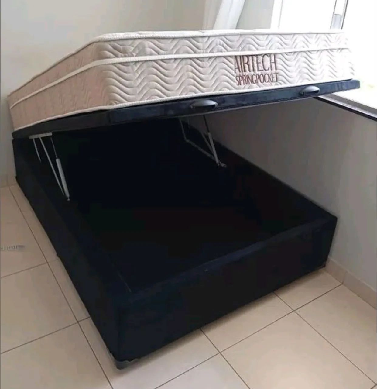 Cama box baú colchão da Ortobom casal padrão