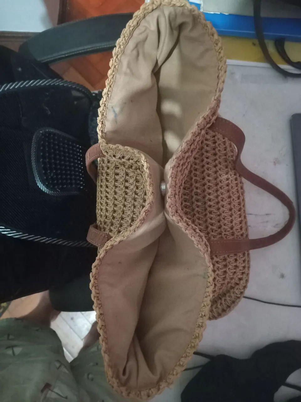 Bolsa shopper texturizada bege - Foto 4