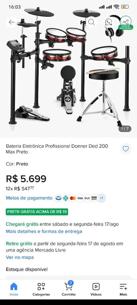Bateria eletrônica nova - Foto 2