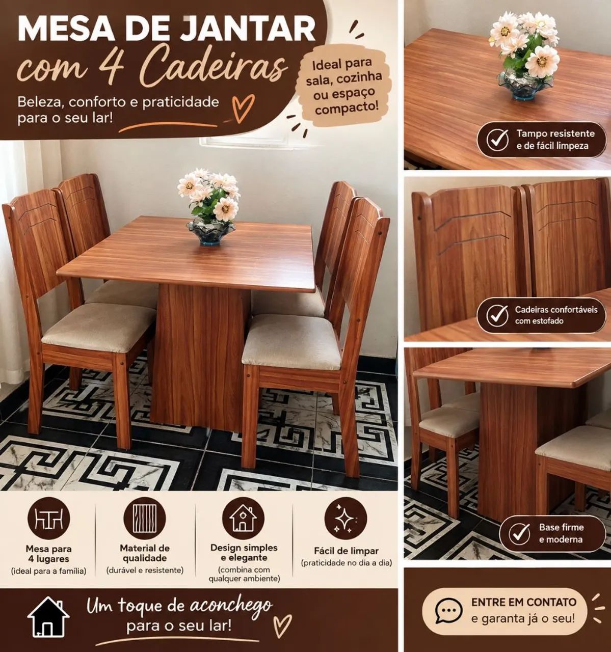 Mesa 4 cadeiras 