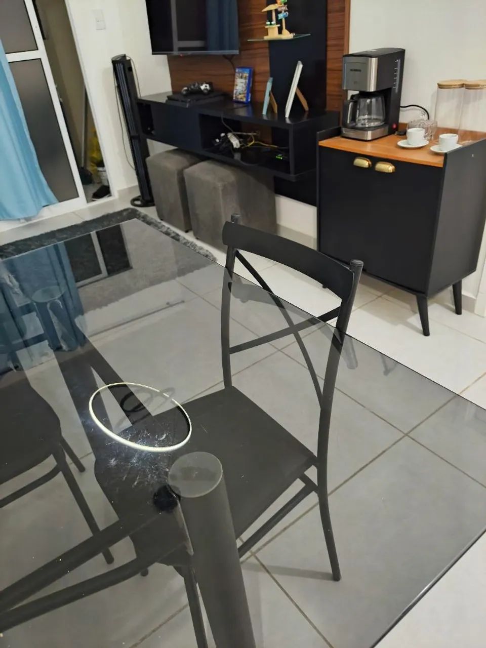 Mesa Black ferro e vidro + 4 cadeiras - Foto 2