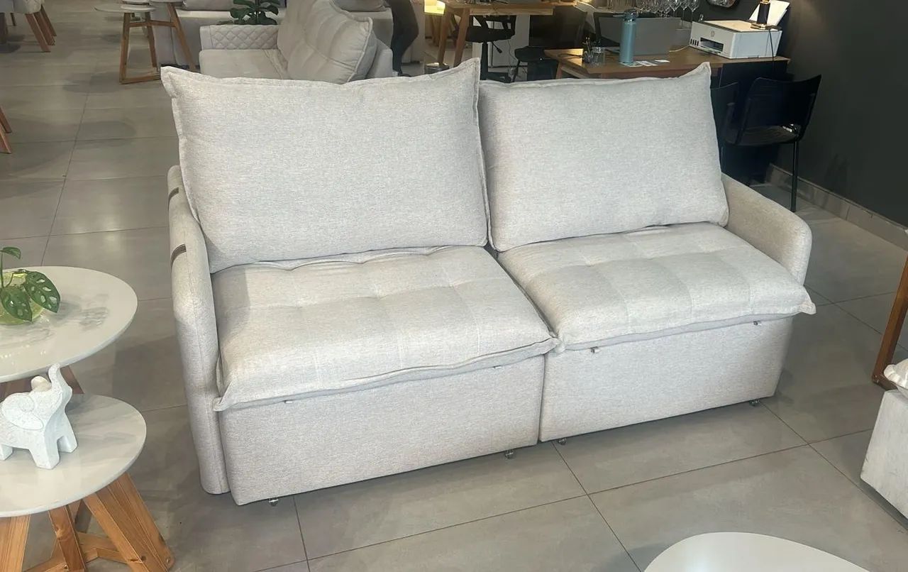 Sofá tecido em linho largura 200cm Novo a pronta entrega  - Foto 2