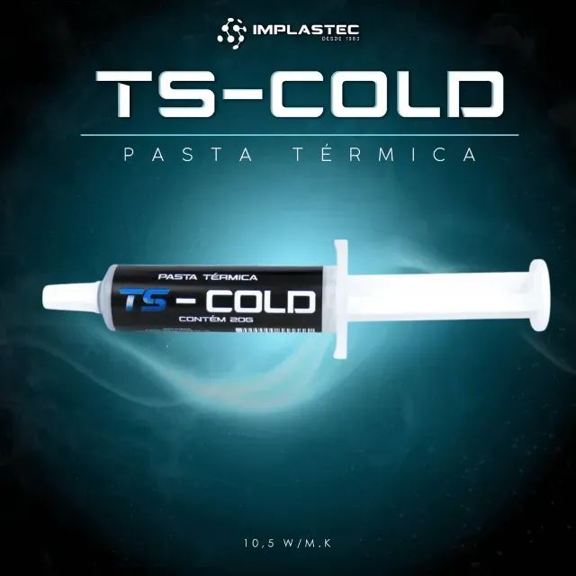 PASTA TÉRMICA TS 4 gramas - COLD 10,5 W/MK SERINGA 4G - IMPLASTEC 