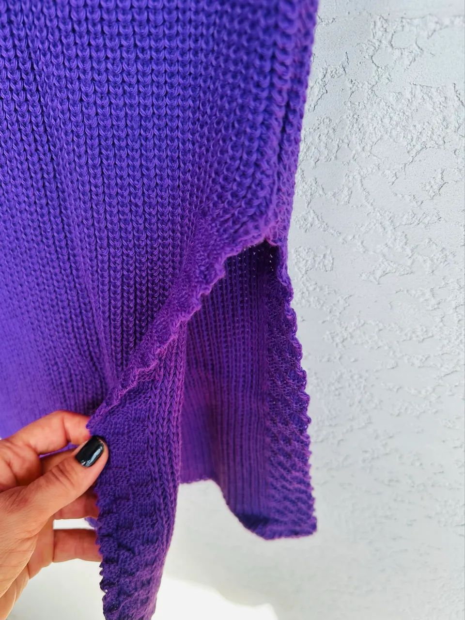 Colete alongado feminino tricô roxo  - Foto 3