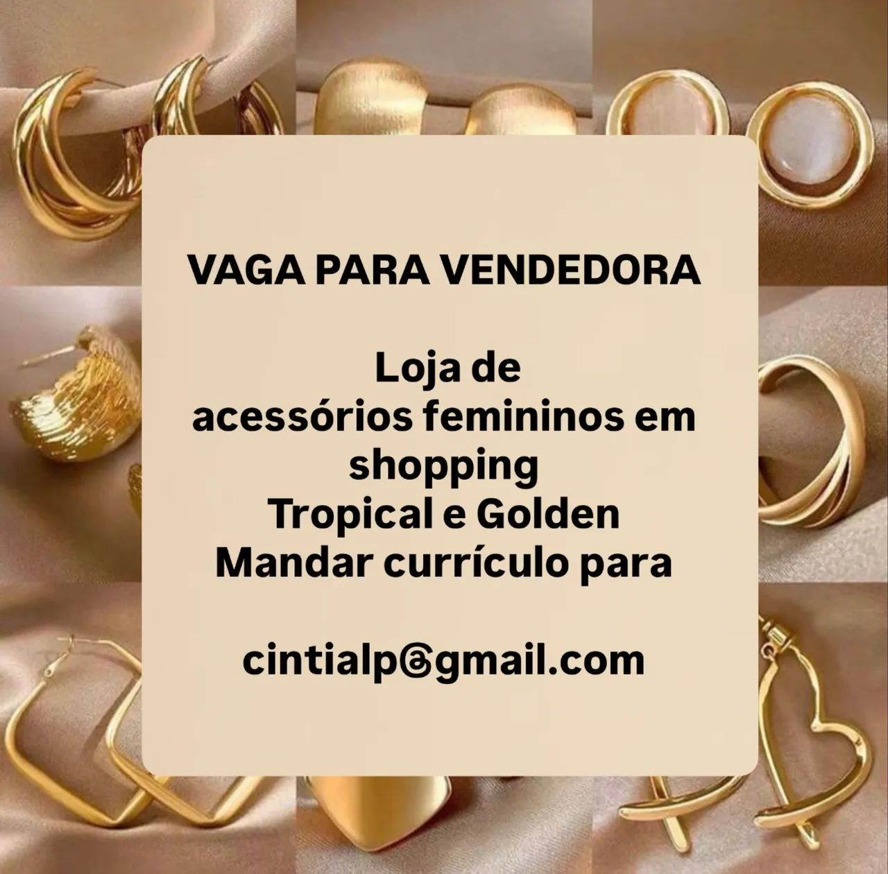 Vaga para vendedora 