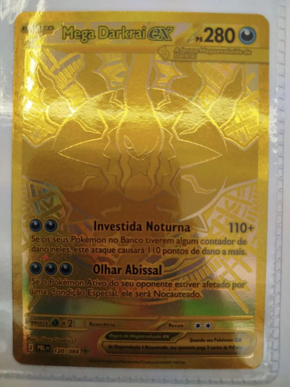 TCG pokémon escuridão absoluta mega darkrai EX dourado - Foto 2
