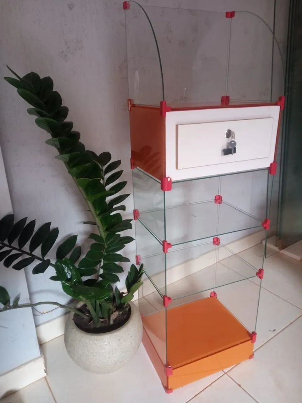 Balcão caixa de vidro modular 