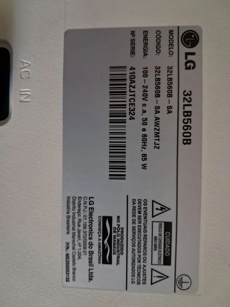 TV LG LED 32? 32LB560B - HDMI + USB - Ótimo estado - Foto 4