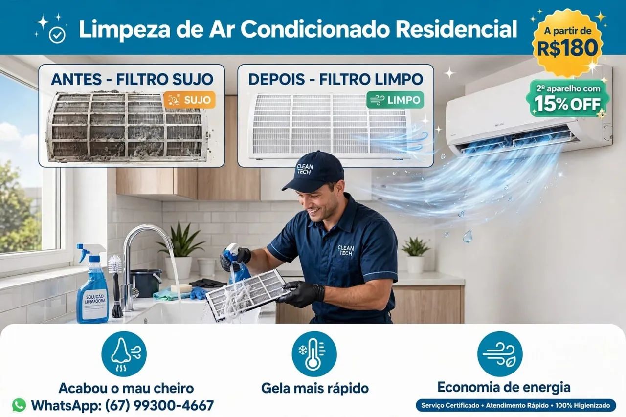 Limpeza e higienização de ar condicionado R$180  - Foto 3