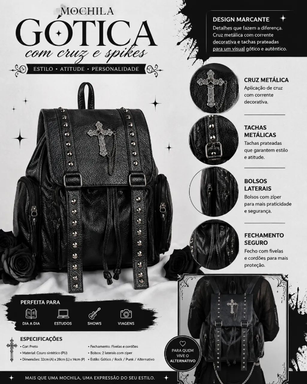 Mochila Gótica - Foto 4