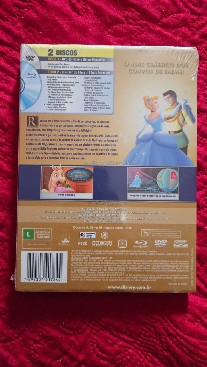 DVD + BLURAY CINDERELA DISNEY ANIMAÇÃO - Foto 2
