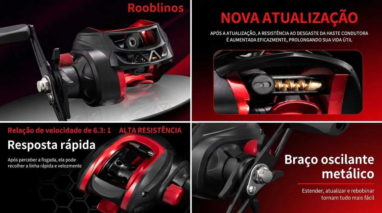 Carretilha Rooblinos BR ? Mão Esquerda | Drag 8kg - Foto 2