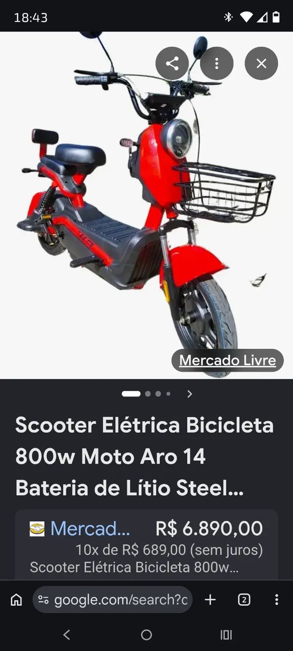 Scooter elétrica 800w