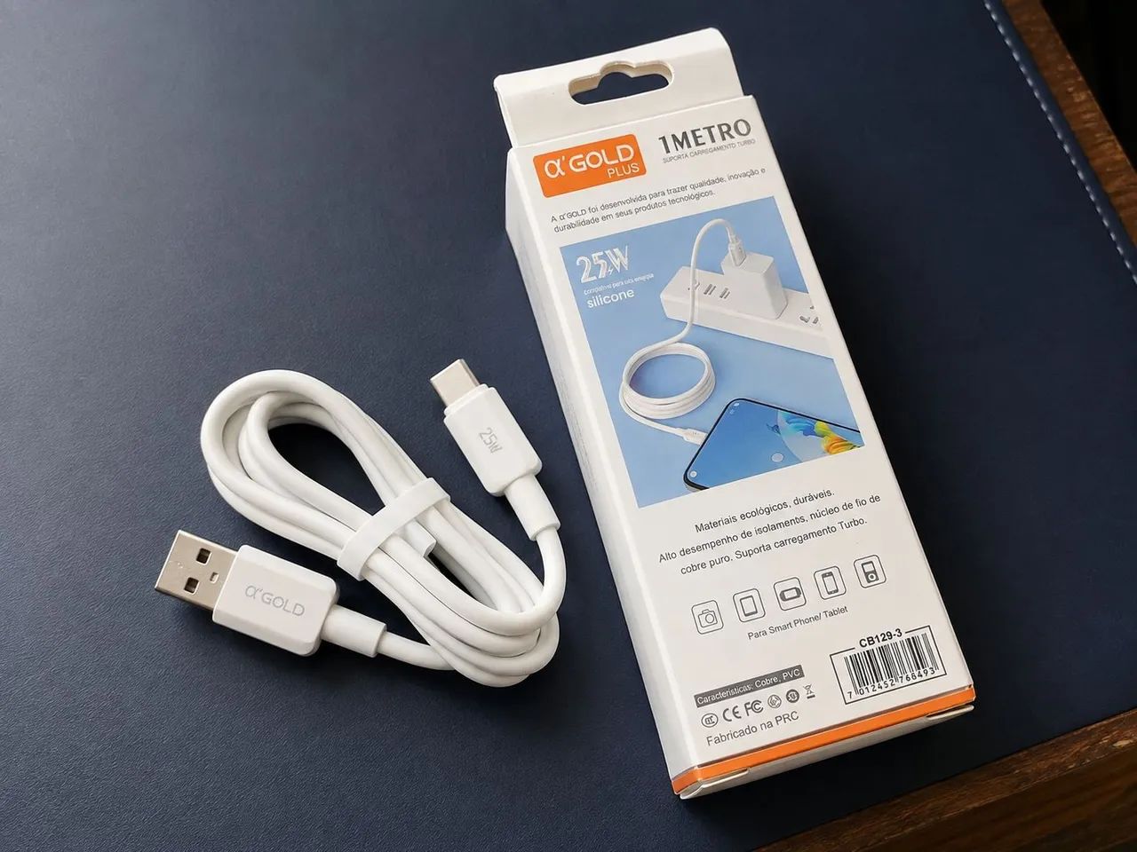 Cabo Turbo USB Para Tipo C Gold CB129-3 - Foto 3