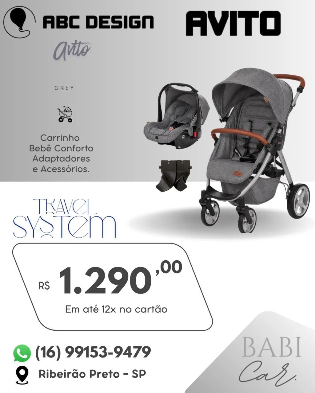 Carrinho de bebê - Abc Design AVITO  - Foto 3