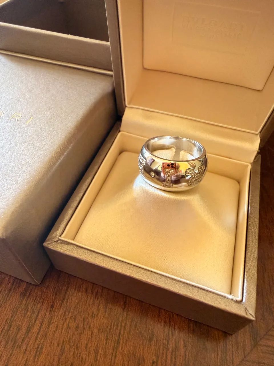Anel Bulgari monologo ouro Branco - Foto 4