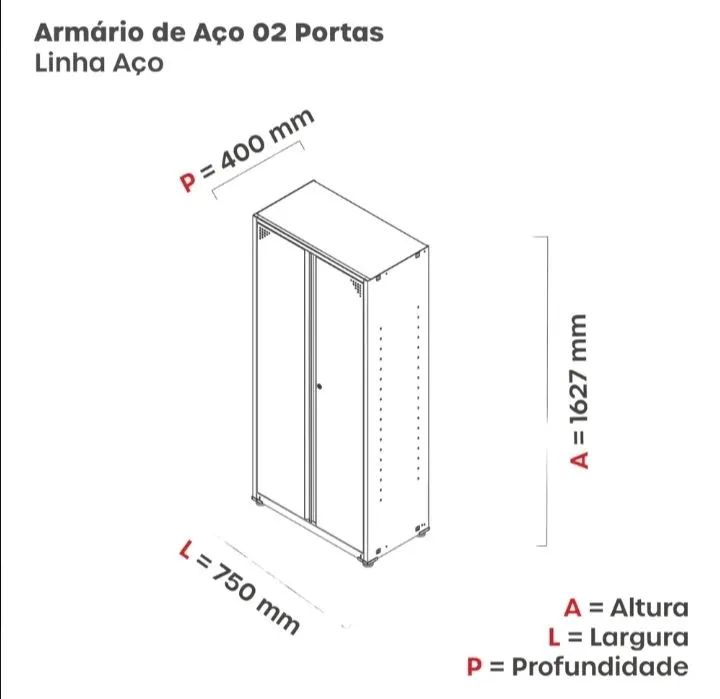 ARMARIO DE AÇO 2 PORTAS - Foto 3