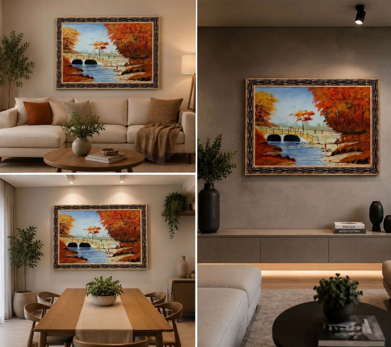 Quadro Decorativo Pinta à mão moldurado