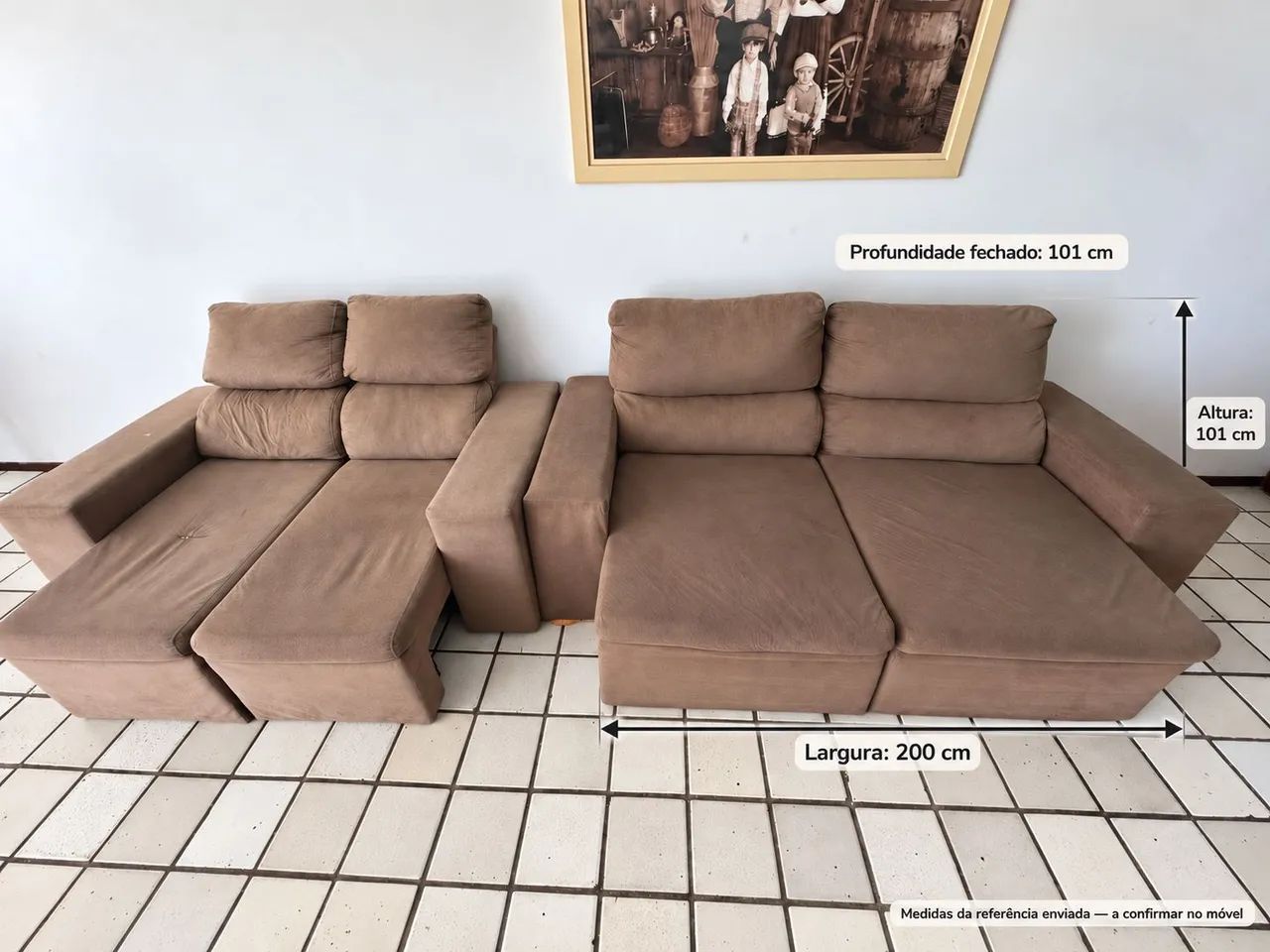 Sofá Retrátil e Reclinável 