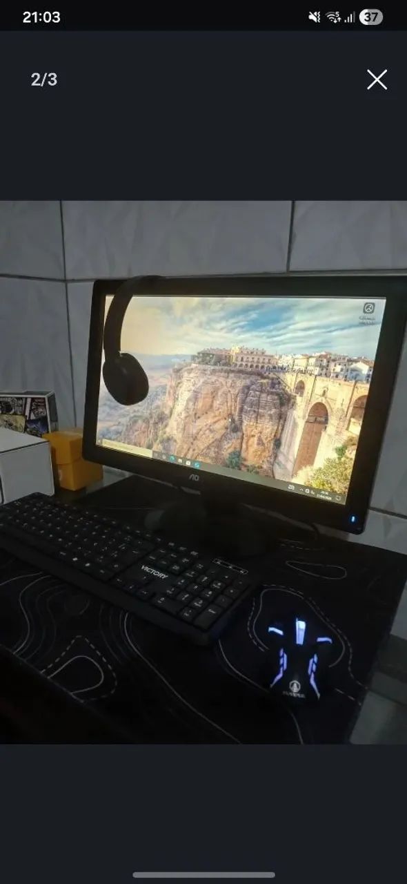 Computador Completo com mouse novo teclado novo microfone monitor e Gabinete  - Foto 2