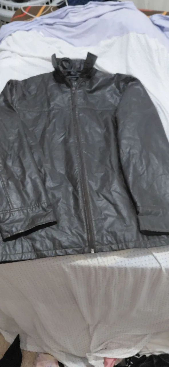 Jaqueta masculina de couro 