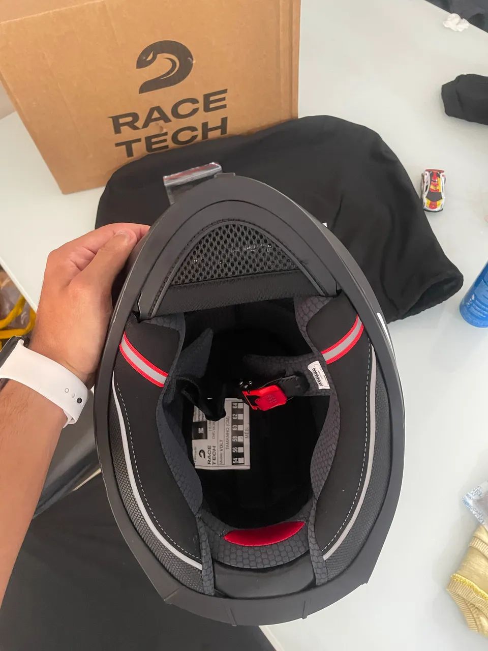 Capacete com Óculos interno race tech - Foto 5