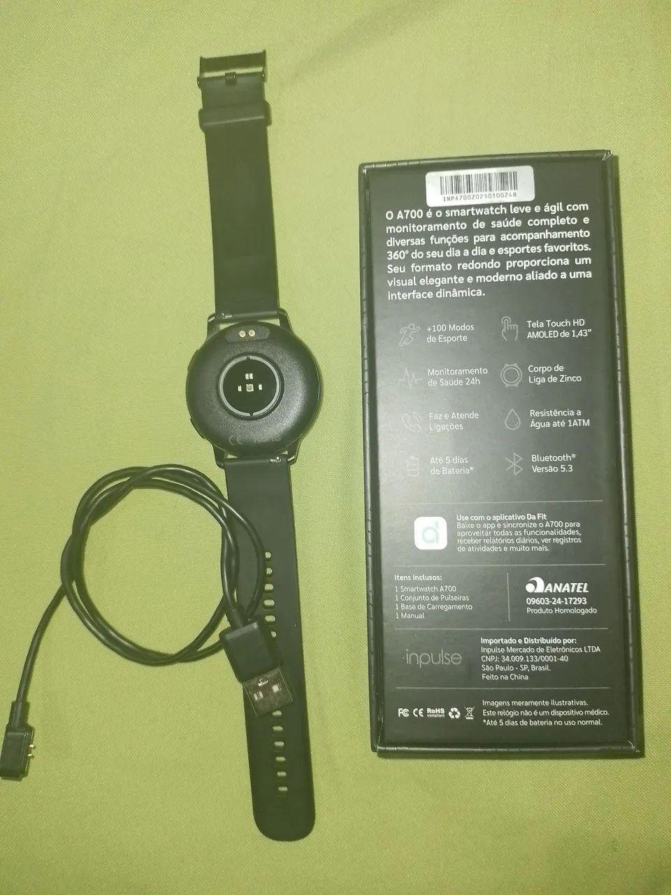 SmartWatch Inpulse Tela 1,43,AMOLED A700--Com apenas umas marcas de uso vem comcarregador - Foto 4