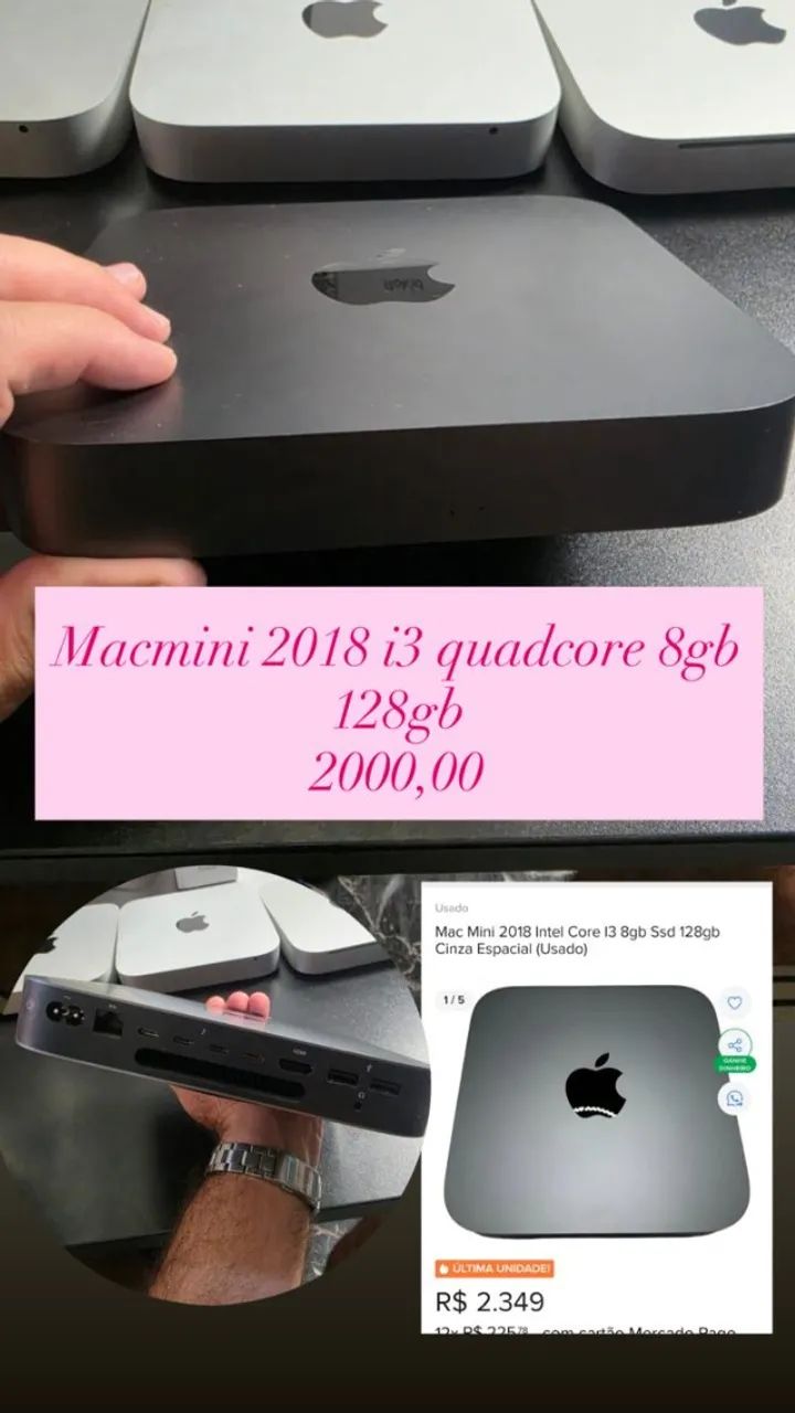 Mac Mini 2018 Intel Core i3 8GB SSD 480GB