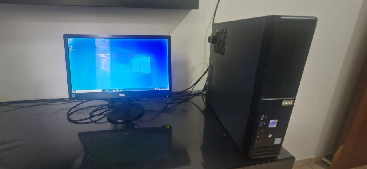 Computador i3-7100, 4giga RAM, HD 500 + monitor AOC 16 polegadas. - Foto 2