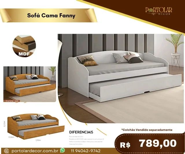 Sofá cama Fanny, a pronta entrega 