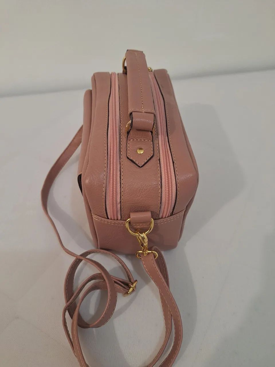 Bolsa de couro rosé - Foto 3