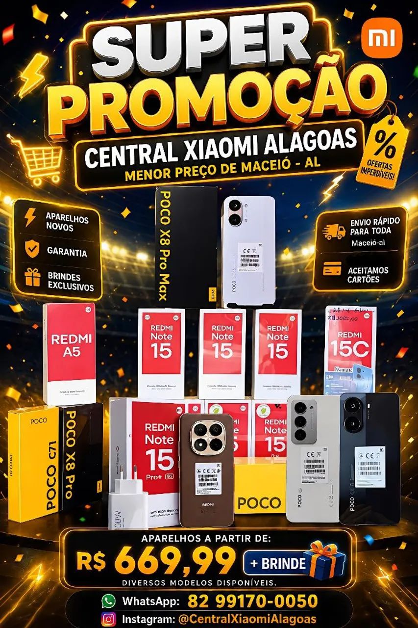Xiaomi Poco X8 Pro Max 5G, Poco X7 Pro 5G e Diversos Modelos Disponíveis 