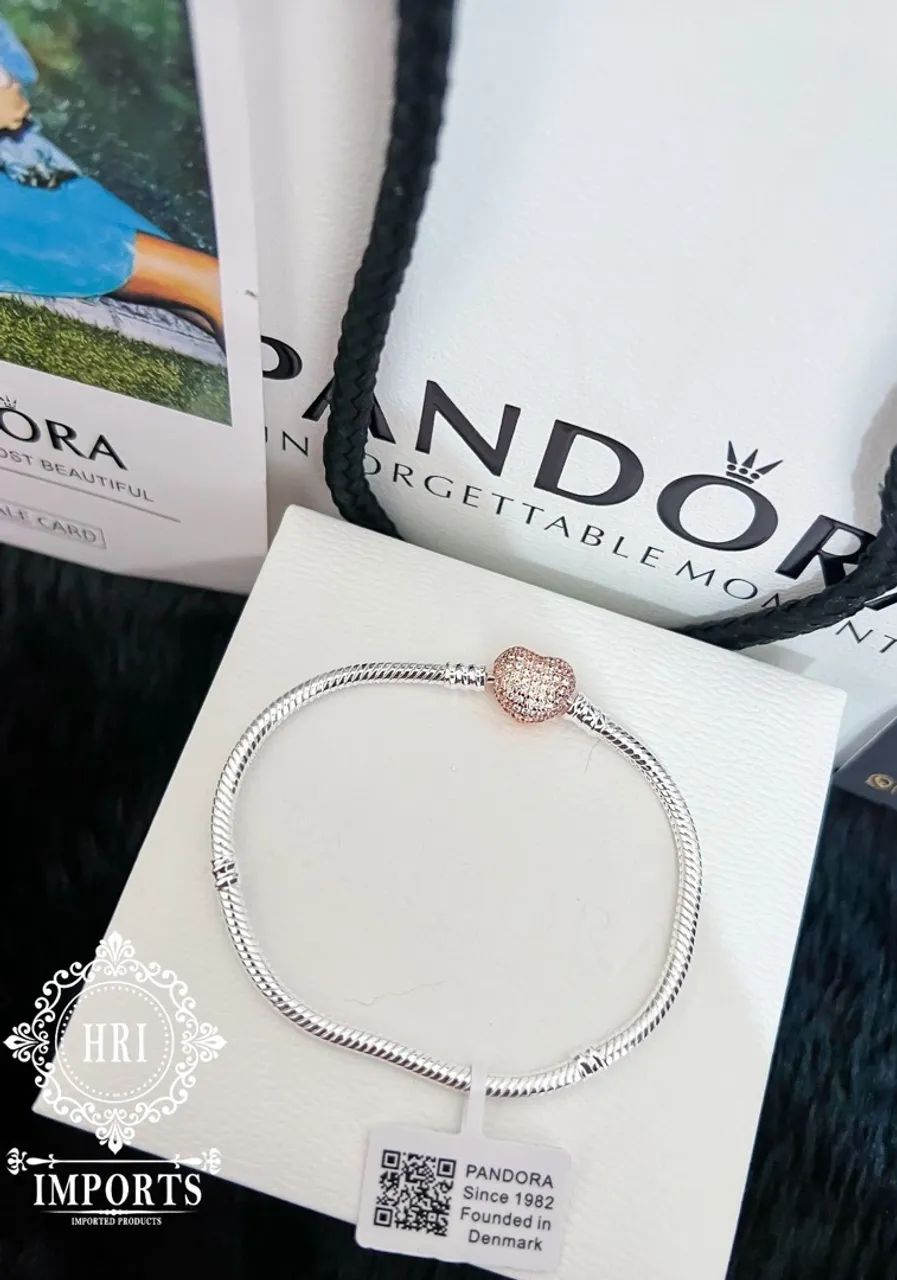 Pulseira Pandora coração rose  - Foto 4