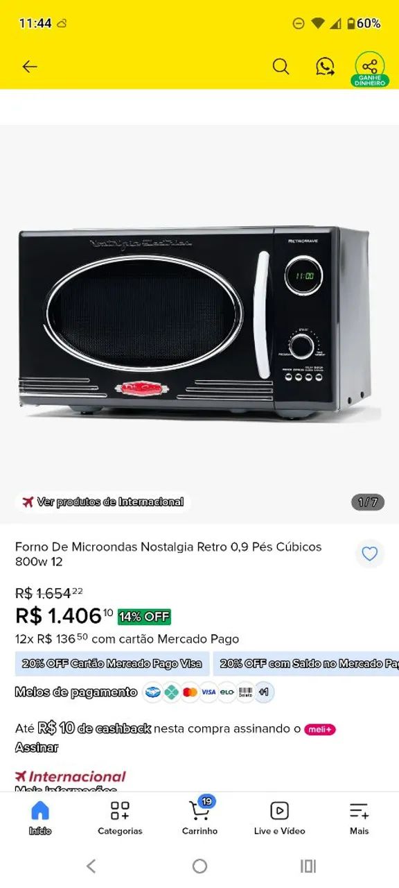 Forno microondas estilo retrô Philco funcionando perfeitamente  - Foto 3