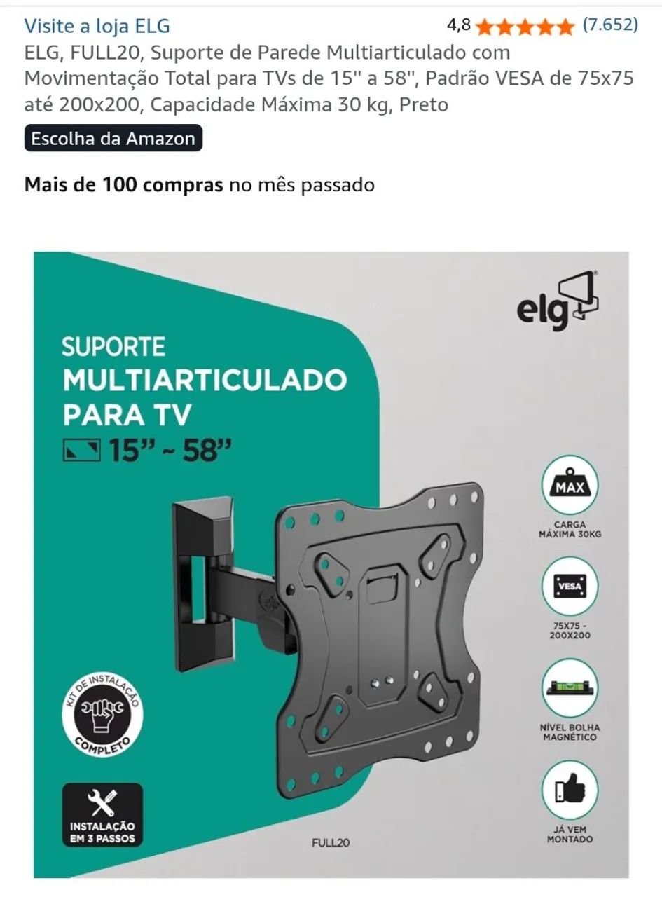 Suporte parede para TV  - Foto 3