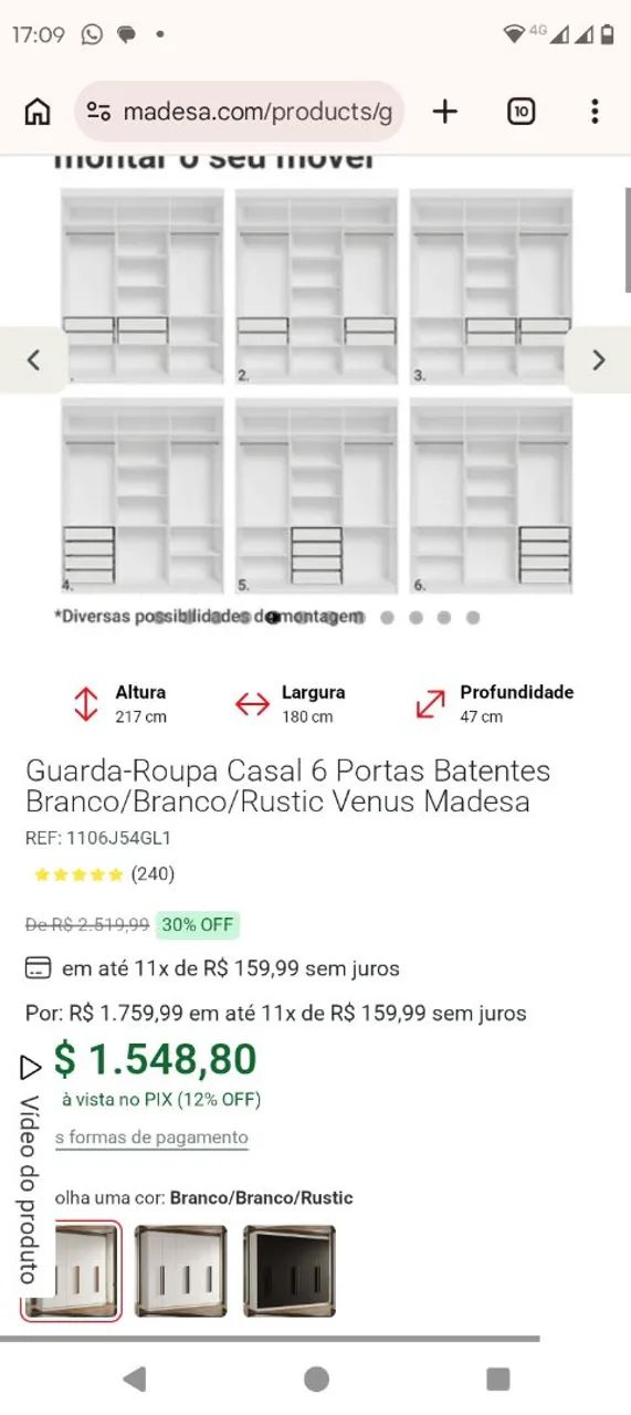 Guarda roupa 6 portas - Foto 3