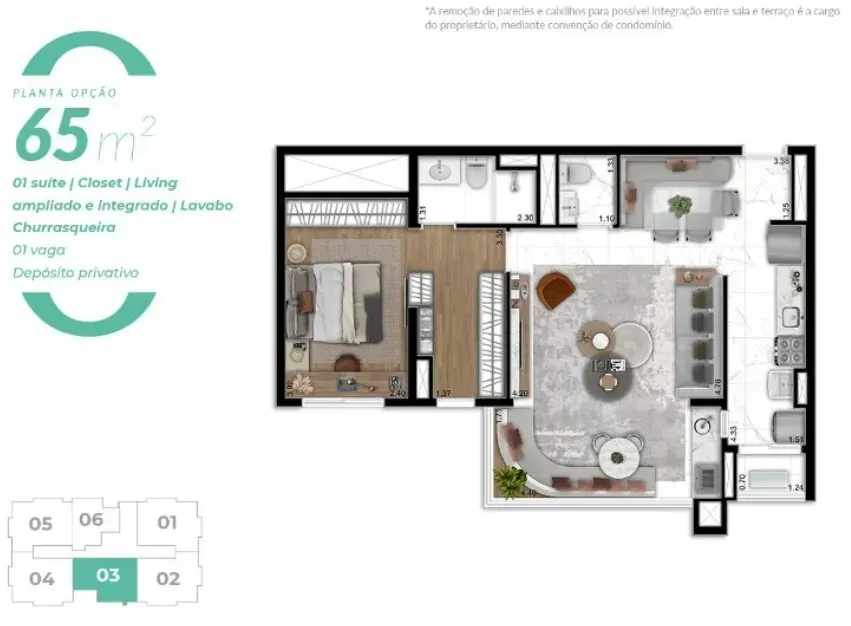 PLANTA 65m²